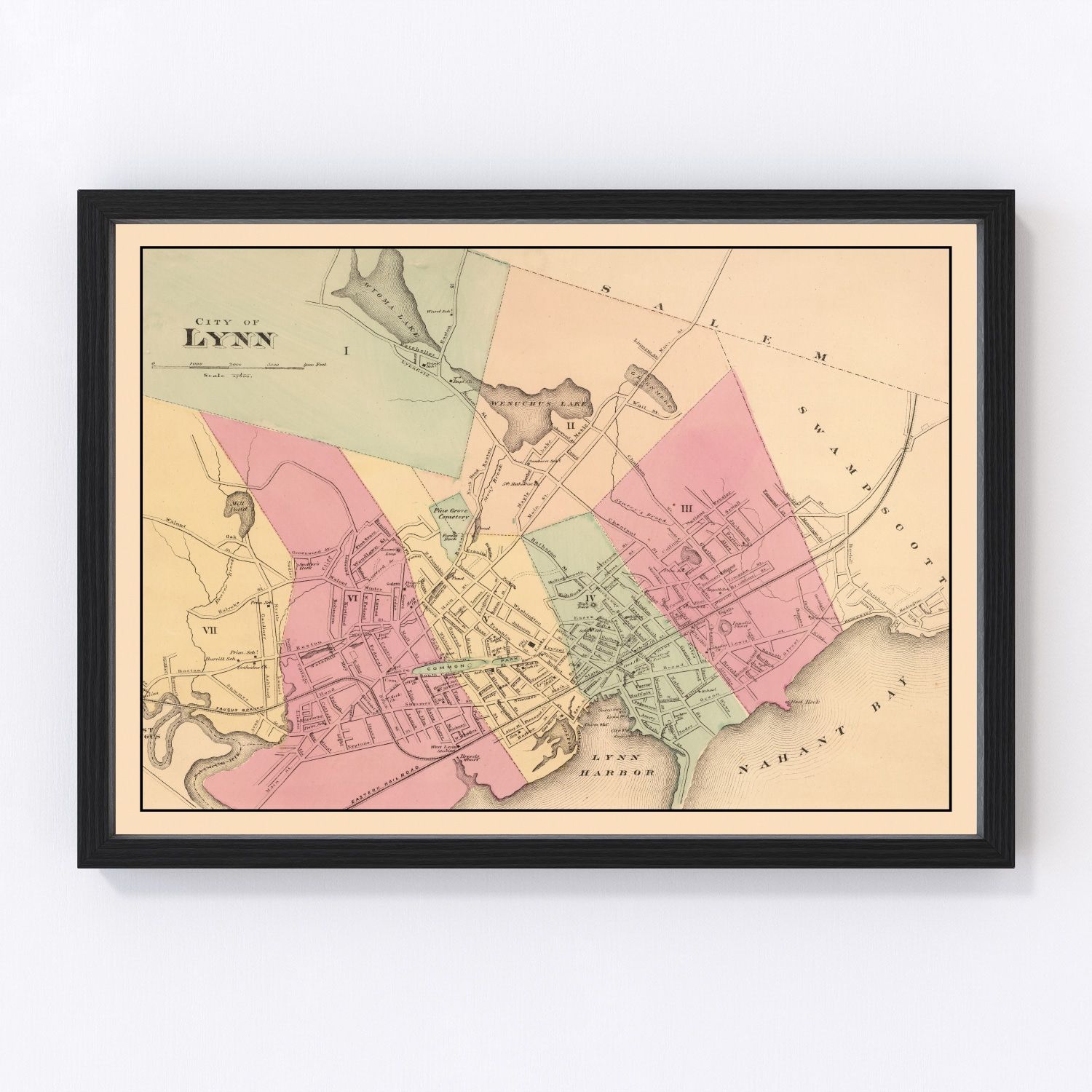Vintage map of Lynn, Massachusetts, 1871