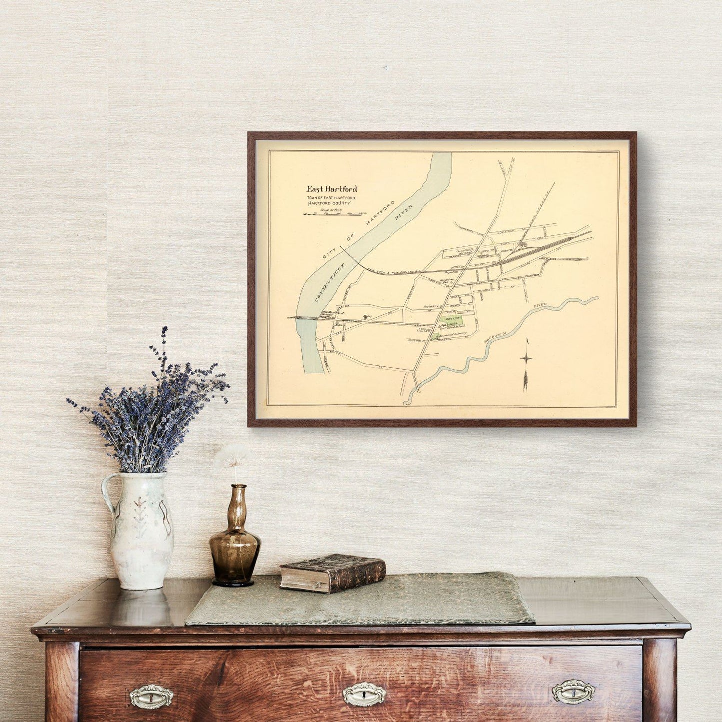 Vintage Map of East Hartford, Connecticut, 1893