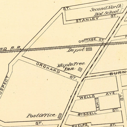 Vintage Map of East Hartford, Connecticut, 1893