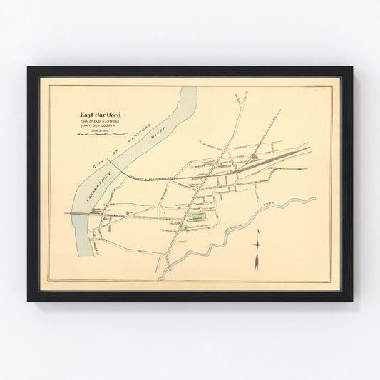 Vintage map of East Hartford, Connecticut, 1893