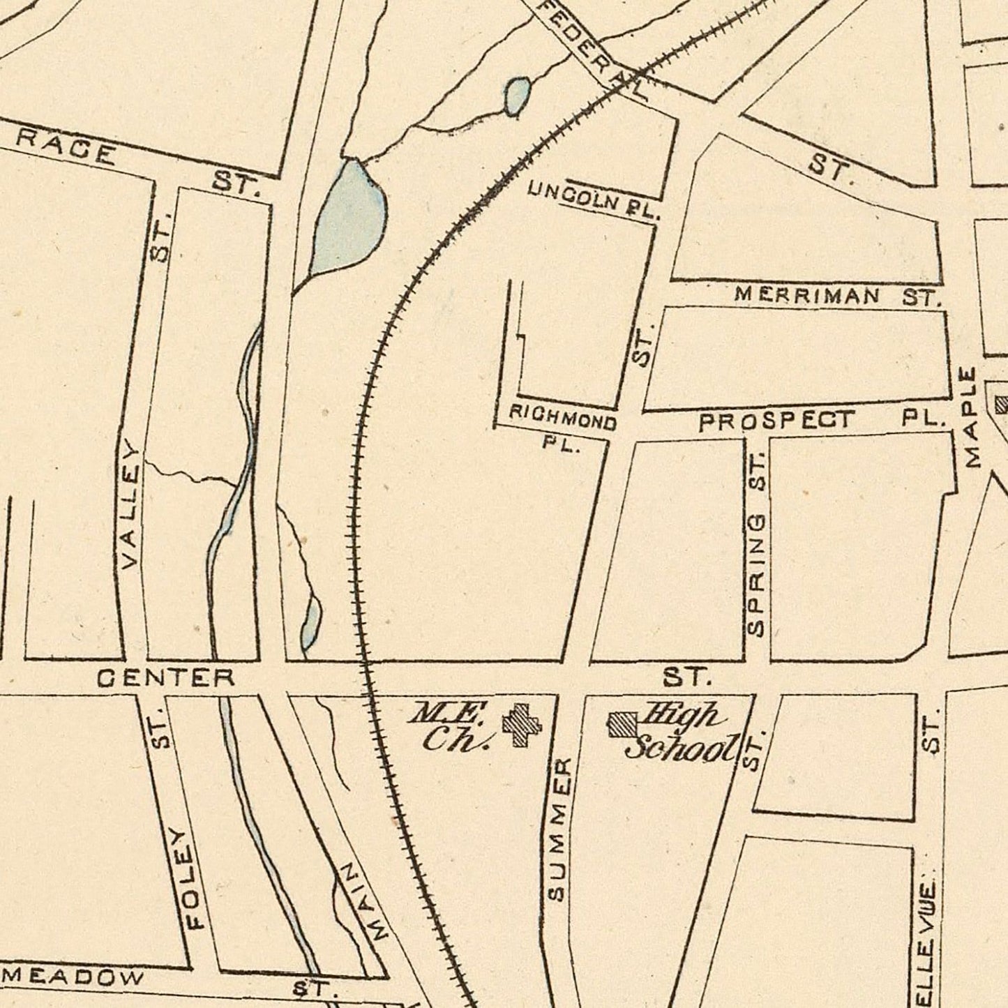 Vintage Map of Bristol, Connecticut, 1893