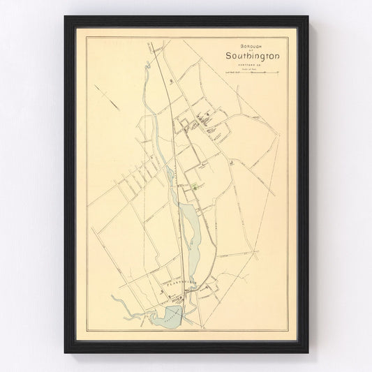 vintage map of Southington, Connecticut, 1893