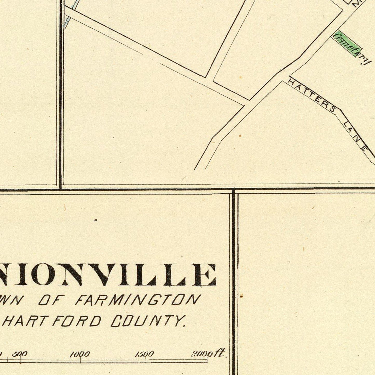 Vintage Map of Wethersfield, Connecticut, 1893