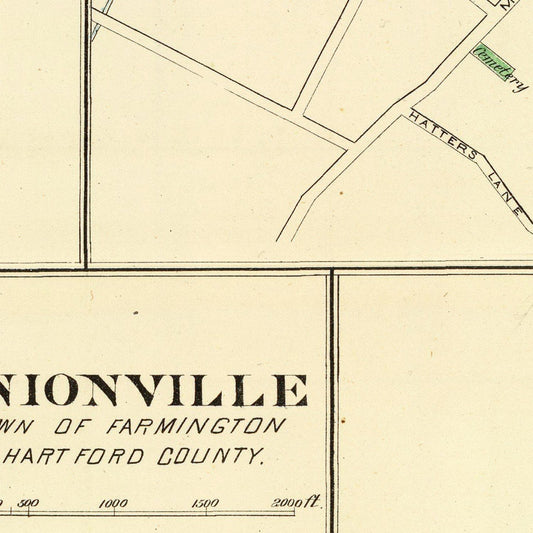 Vintage Map of Wethersfield, Connecticut, 1893