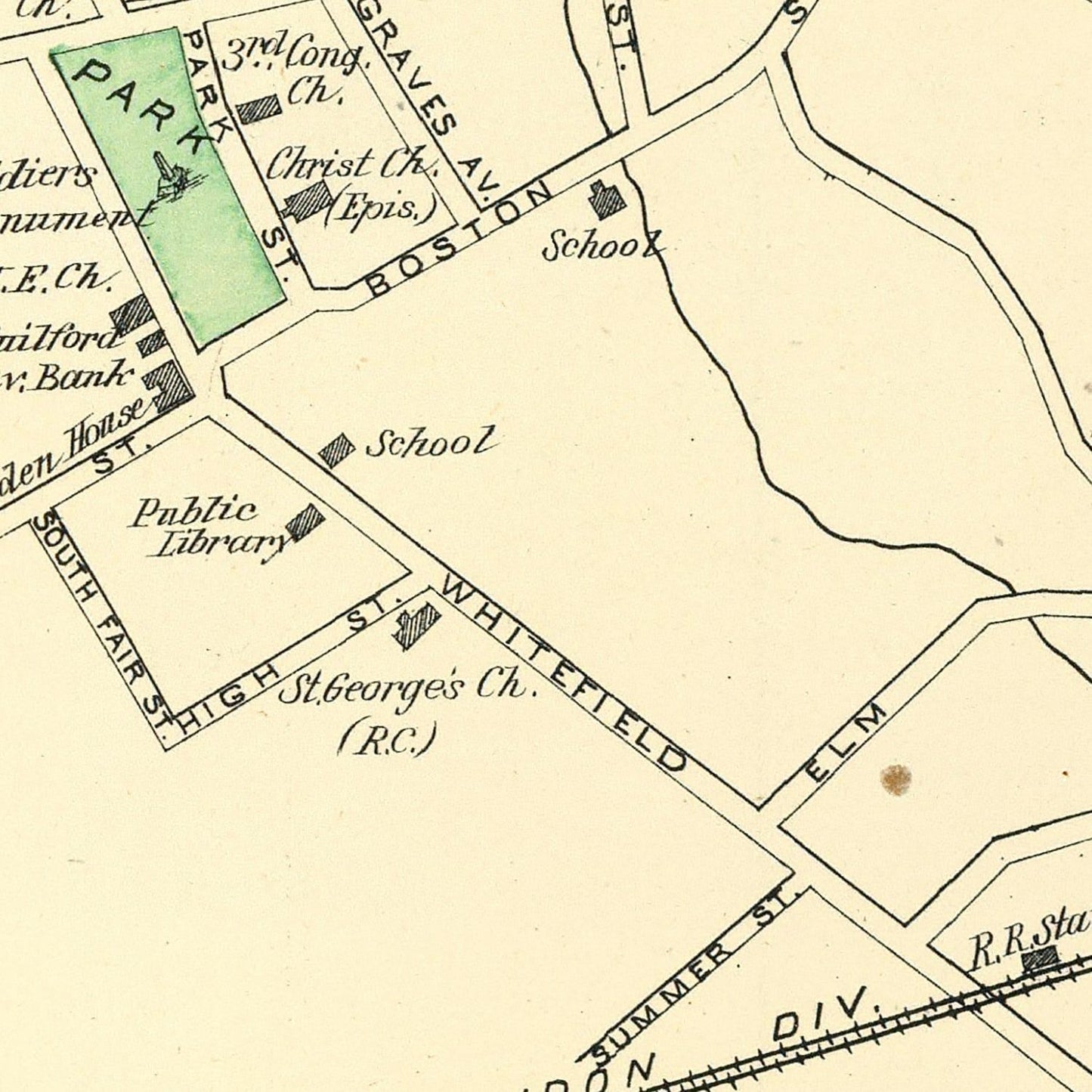 Vintage Map of Guilford, Connecticut, 1893
