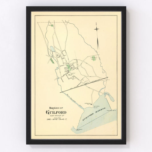 vintage map of Guilford, Connecticut, 1893