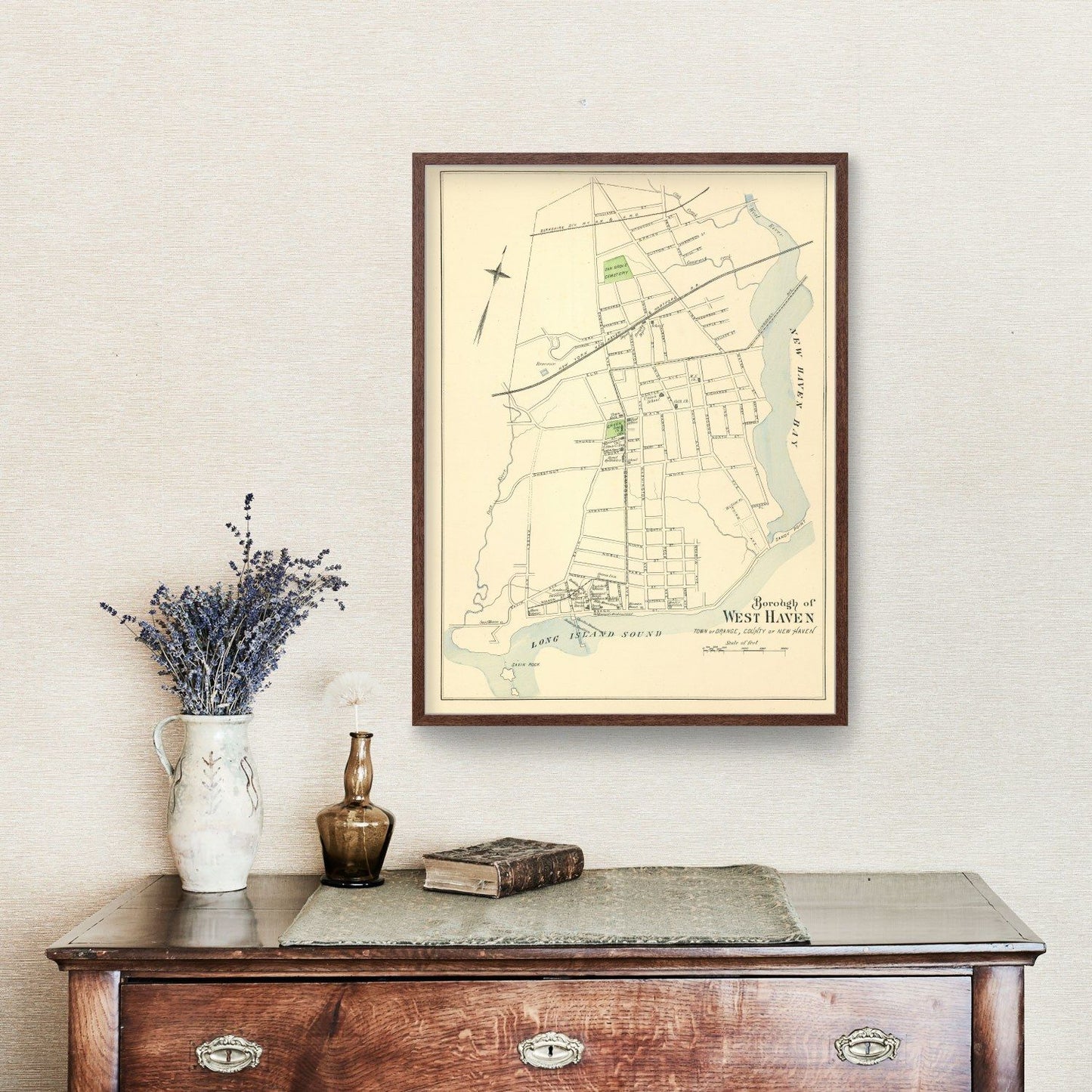 Vintage Map of West Haven, Connecticut, 1893