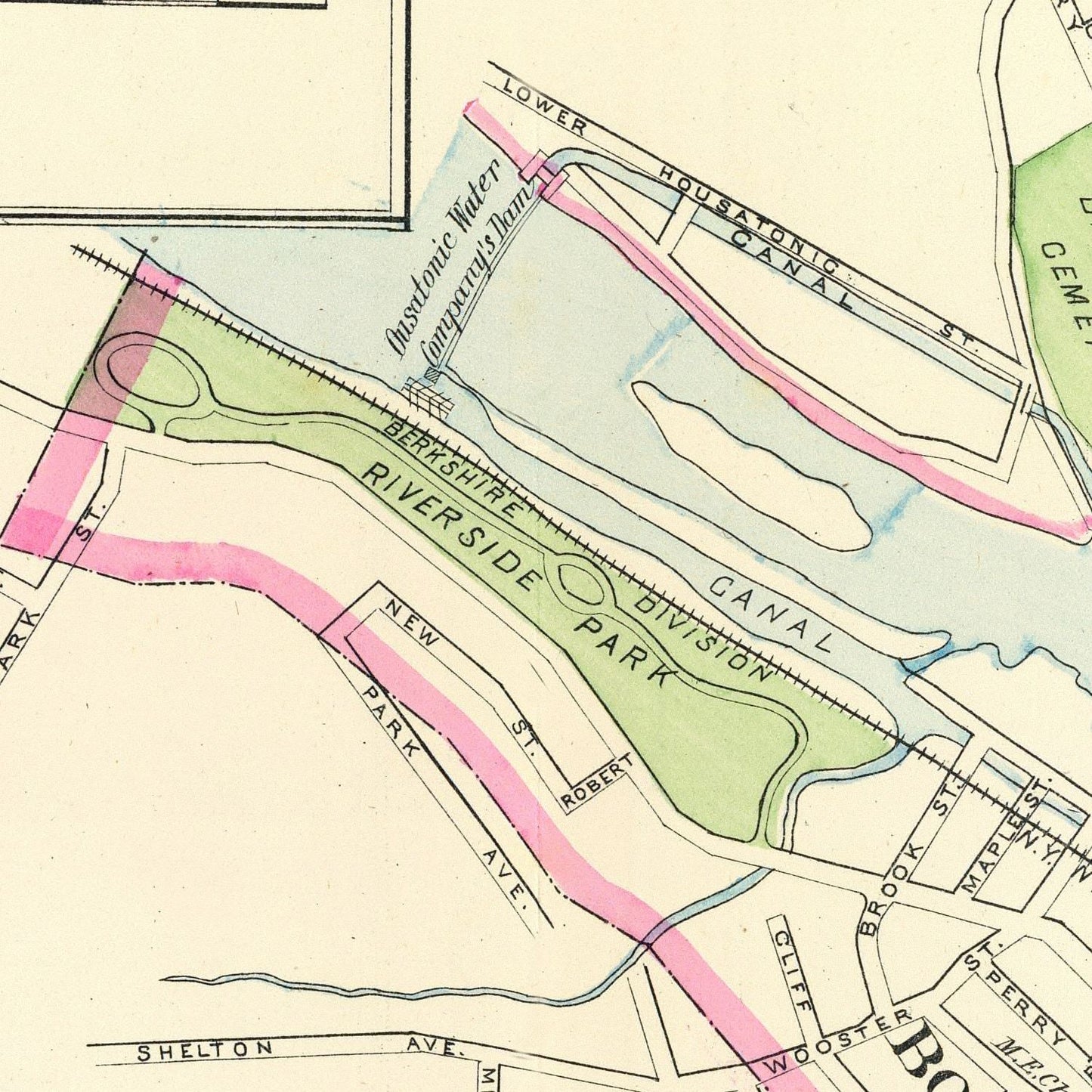 Vintage Map of Derby, Connecticut, 1893