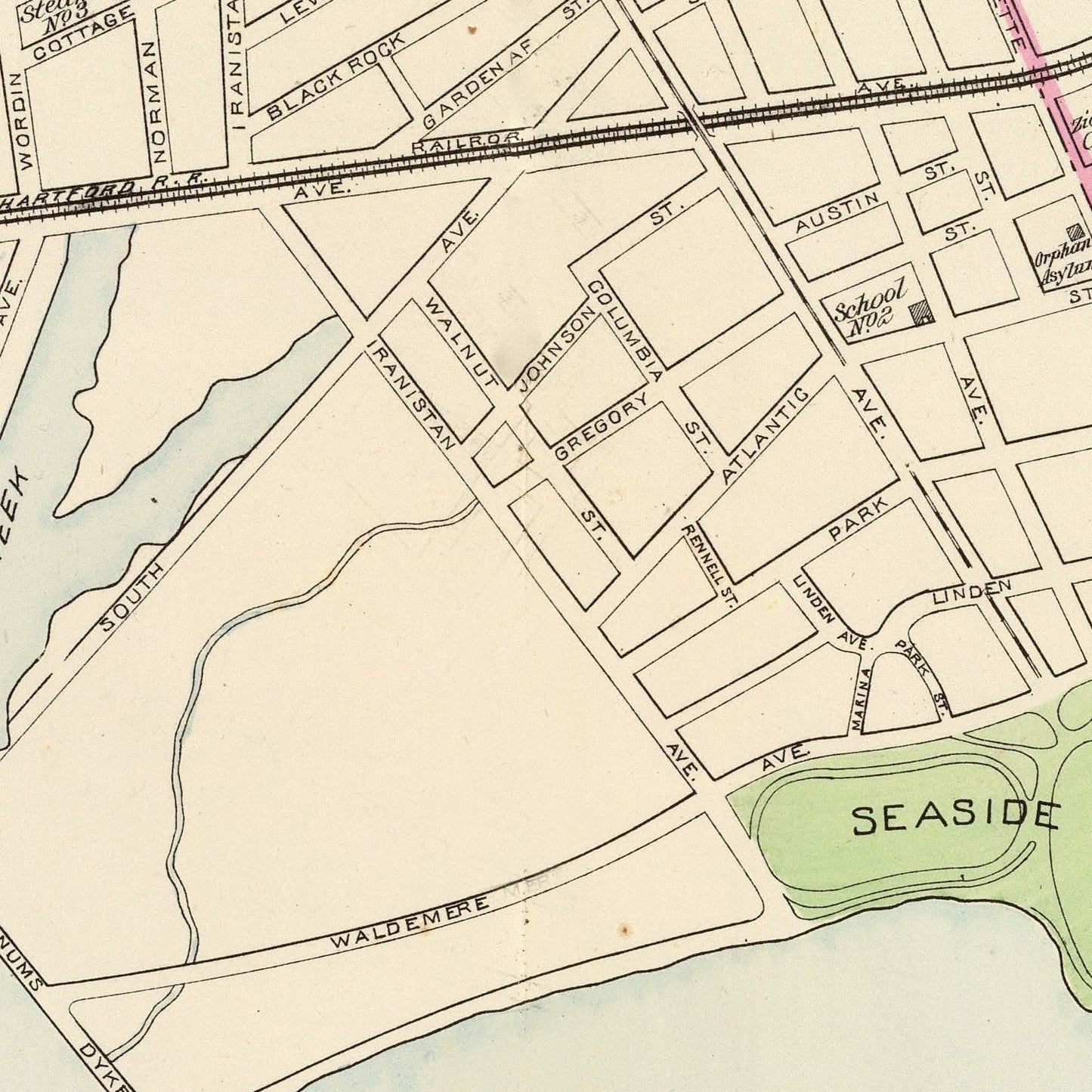 Vintage Map of Bridgeport, Connecticut 1893 (II)