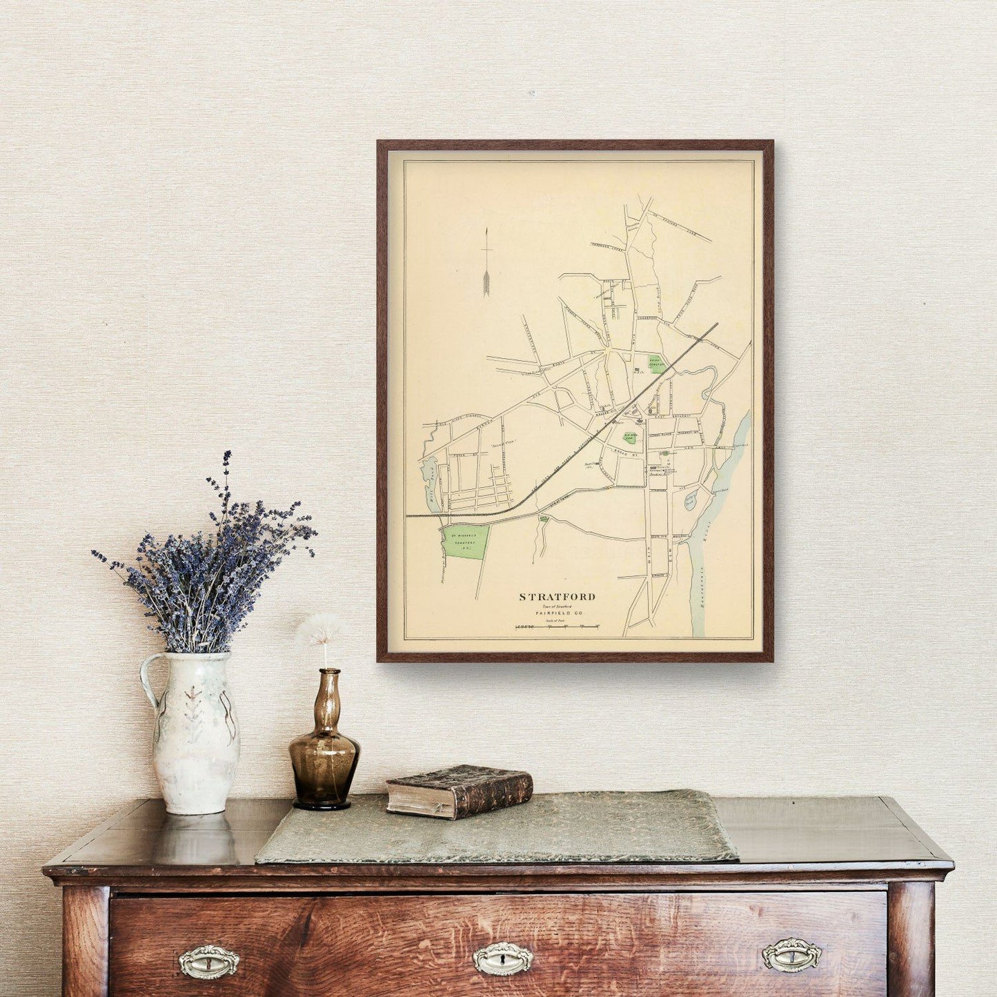 Vintage Map of Stratford, Connecticut, 1893
