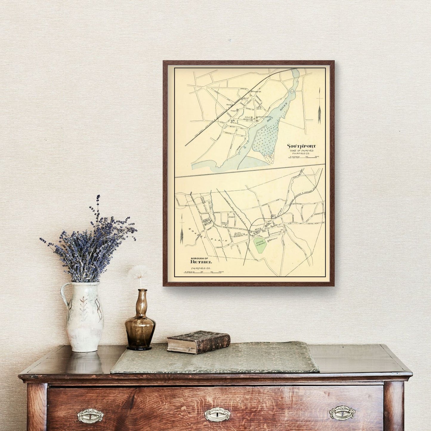 Vintage Map of Bethel, Connecticut, 1893