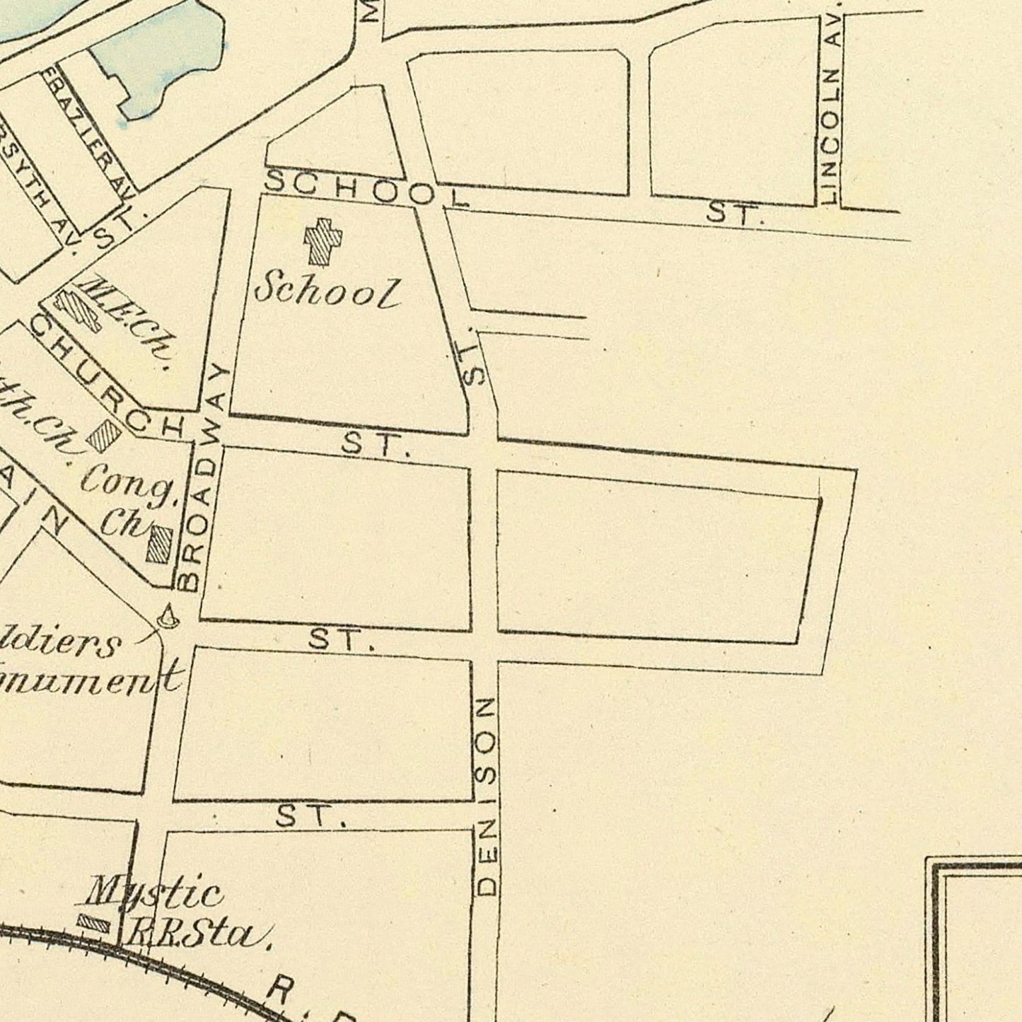 Vintage Map of Mystic, Connecticut, 1893