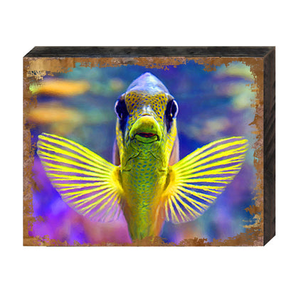 Tropical Reef Fish Wood Wall Art - Coastal Sea Life Decor