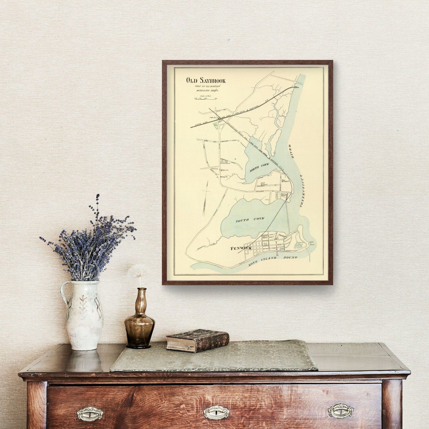 Vintage Map of Old Saybrook, Connecticut, 1893