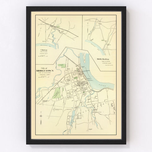 vintage map of Clinton, Connecticut, 1893