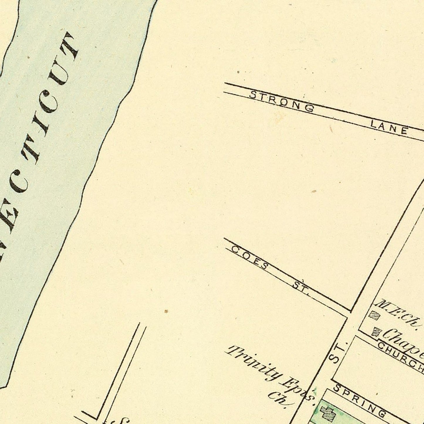 Vintage Map of Higganum, Middlesex County, Connecticut, 1893