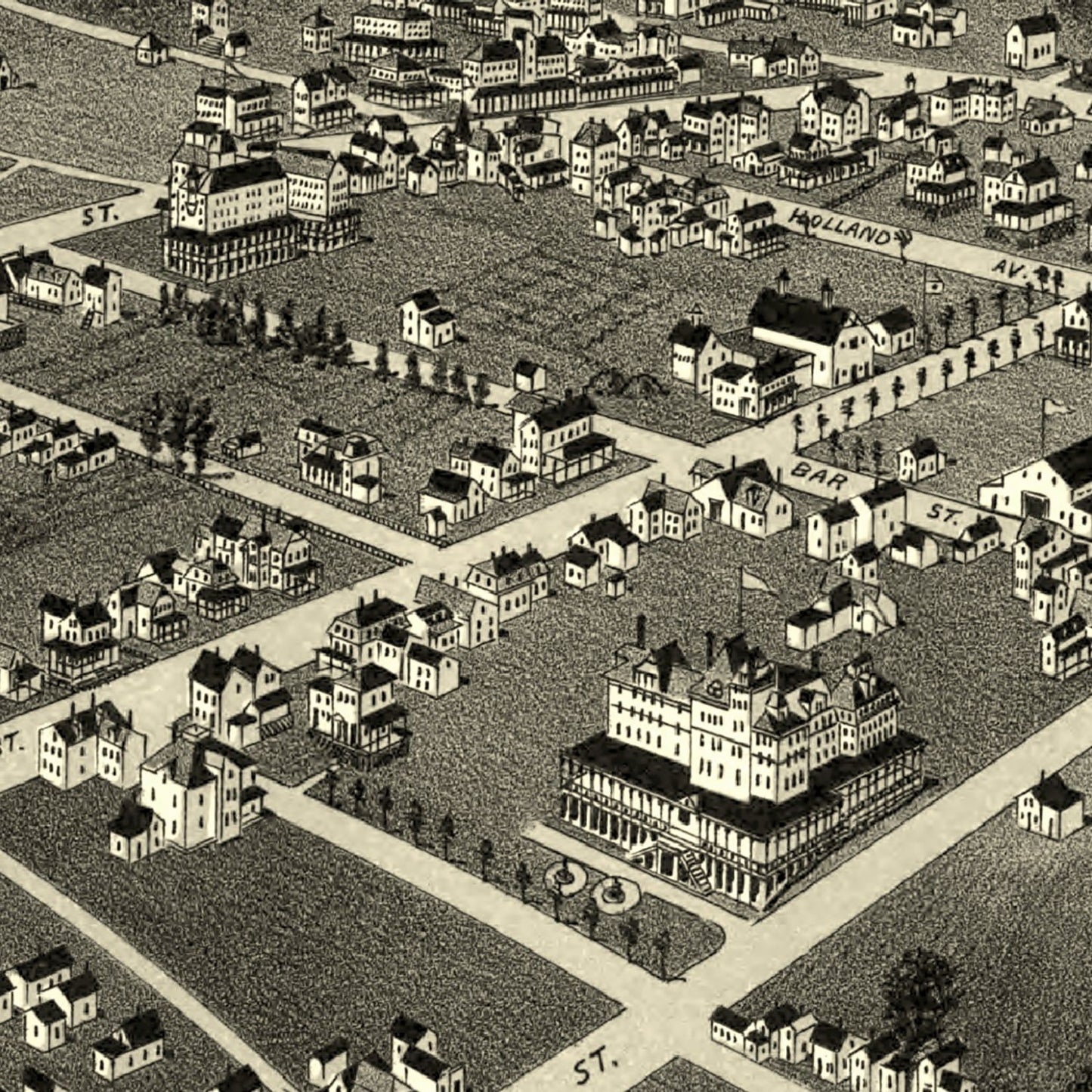Vintage Map of Bar Harbor, Maine, 1886