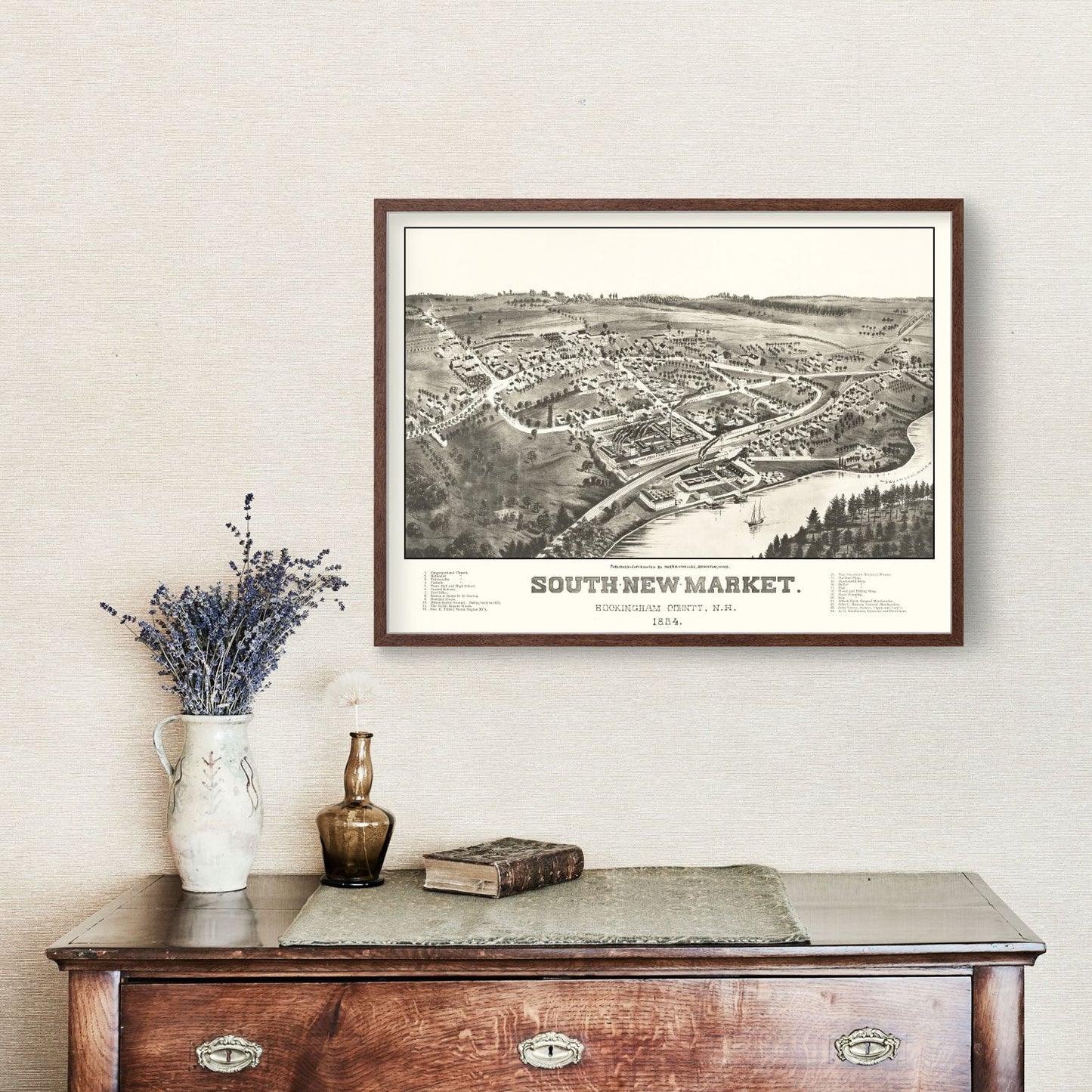 Vintage Map of South Newmarket, New Hampshire, 1884
