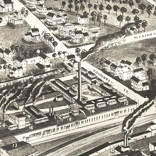 Vintage Map of South Newmarket, New Hampshire, 1884