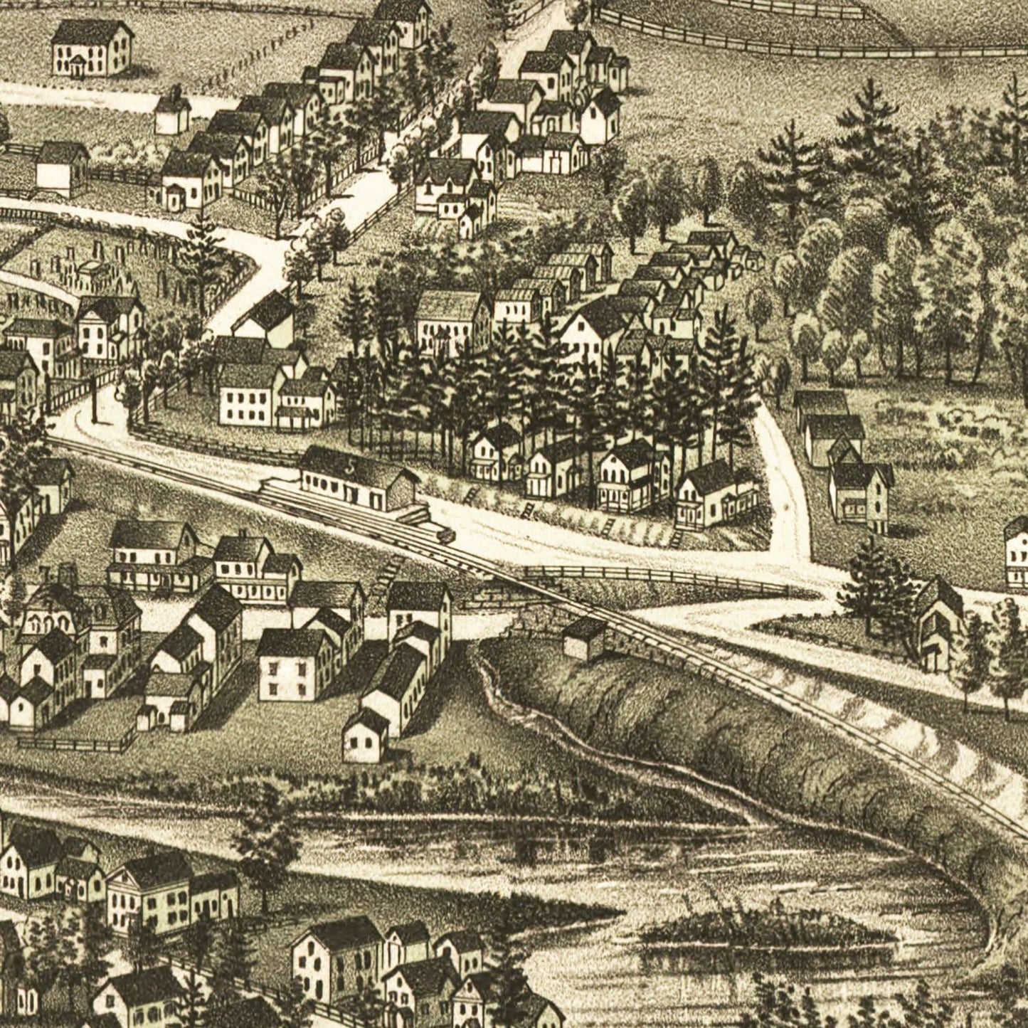 Vintage Map of Haydenville, Massachusetts, 1886