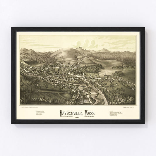 Vintage map of Haydenville, Massachusetts, 1886