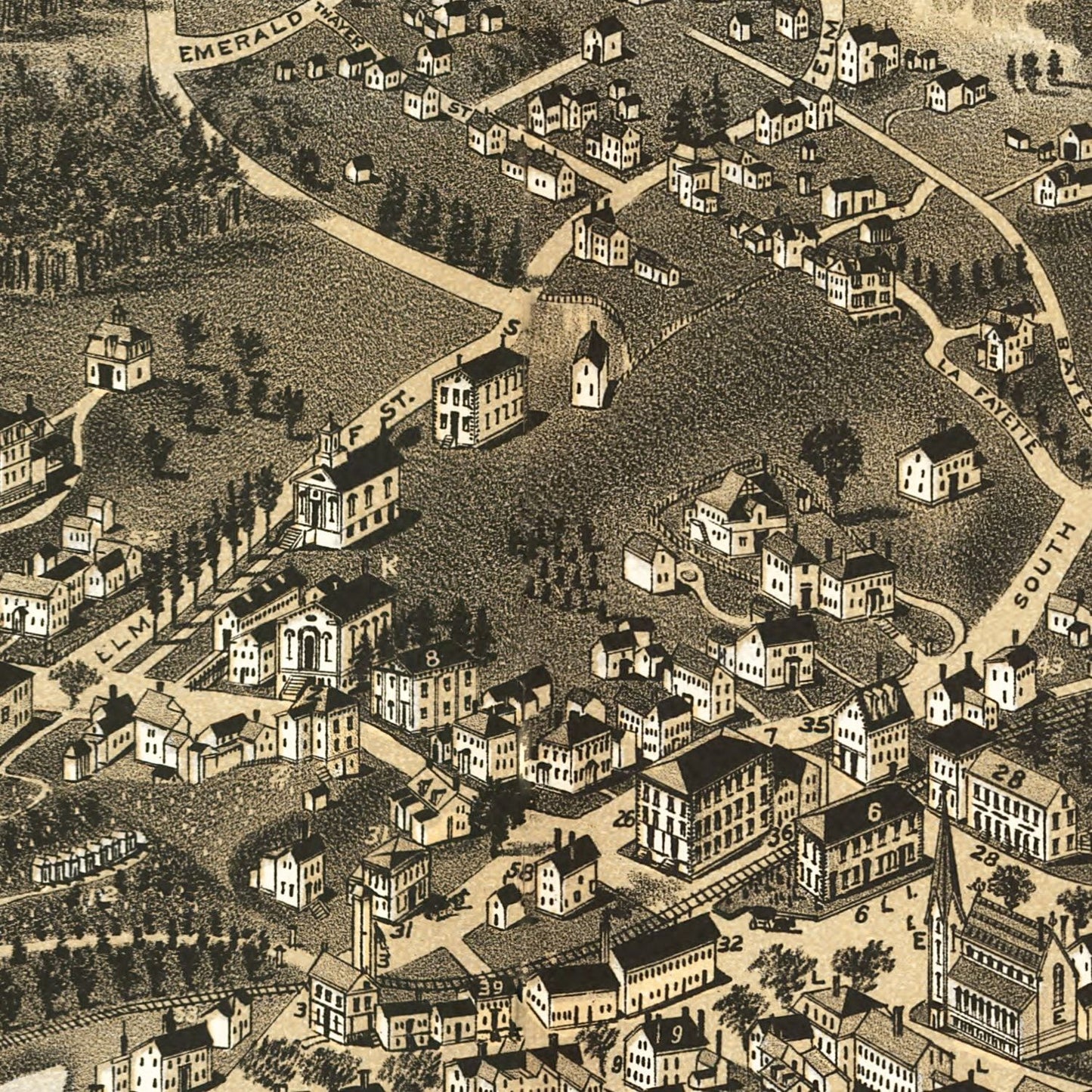 Vintage Map of Hingham, Plymouth County, Massachusetts, 1885