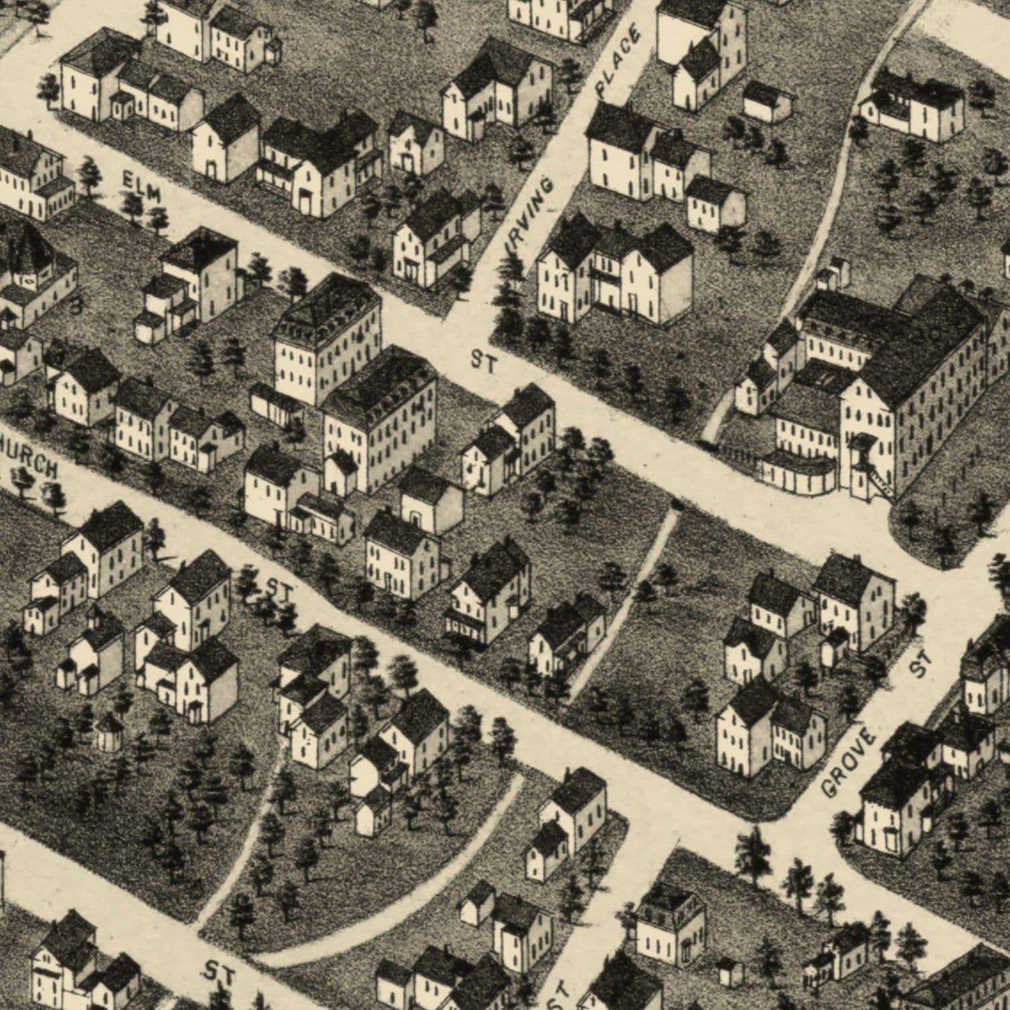 Vintage Map of Holliston, Middlesex County, Massachusetts, 1878