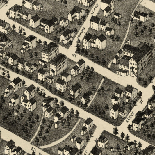 Vintage Map of Holliston, Middlesex County, Massachusetts, 1878