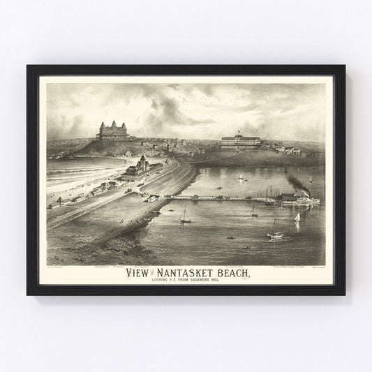 Vintage map of Nantasket Beach, Massachusetts, 1879
