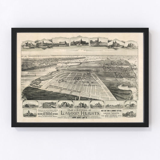 vintage map of Lagoon Heights, Massachusetts, 1880