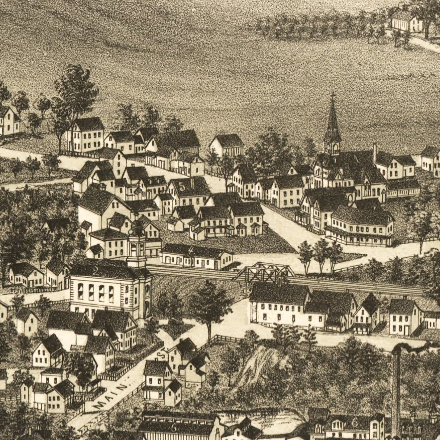 Vintage Map of North Leominster, Massachusetts, 1887