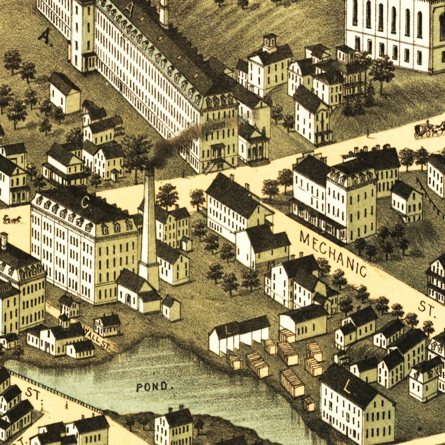 Vintage Map of Spencer, Massachusetts, 1877