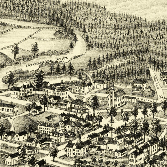 Vintage Map of Townsend Center, Massachusetts, 1889