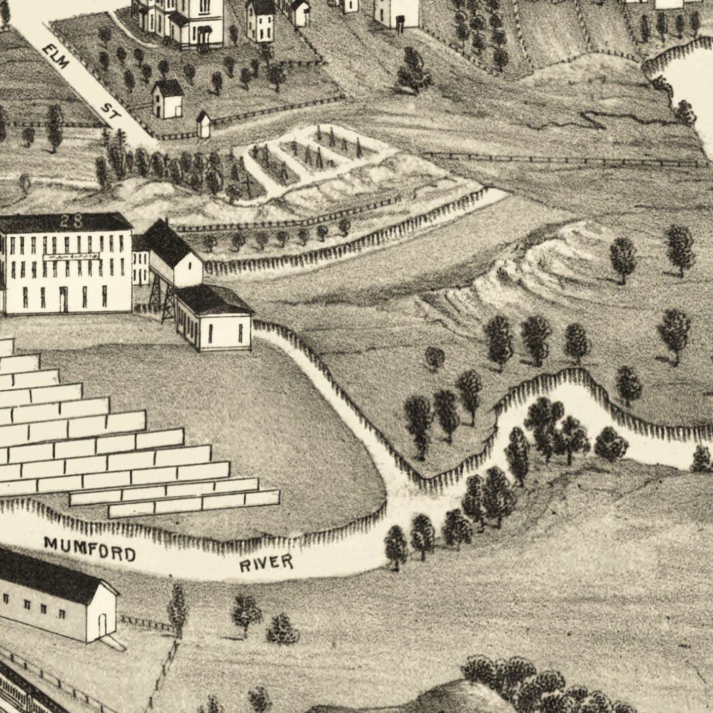 Vintage Map of Uxbridge, Massachusetts, 1880