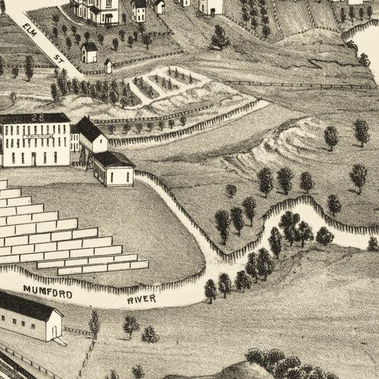 Vintage Map of Uxbridge, Massachusetts, 1880