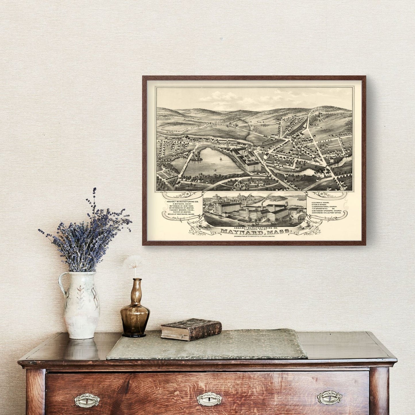 Vintage Map of Maynard, Massachusetts, 1879