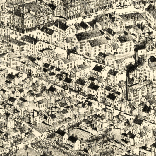 Vintage Map of Milford, Massachusetts, 1888