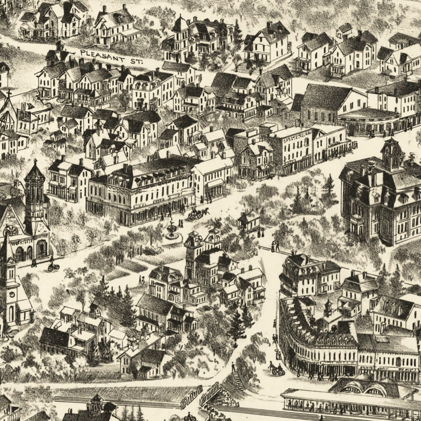 Vintage Map of Newton Centre, Massachusetts, 1897