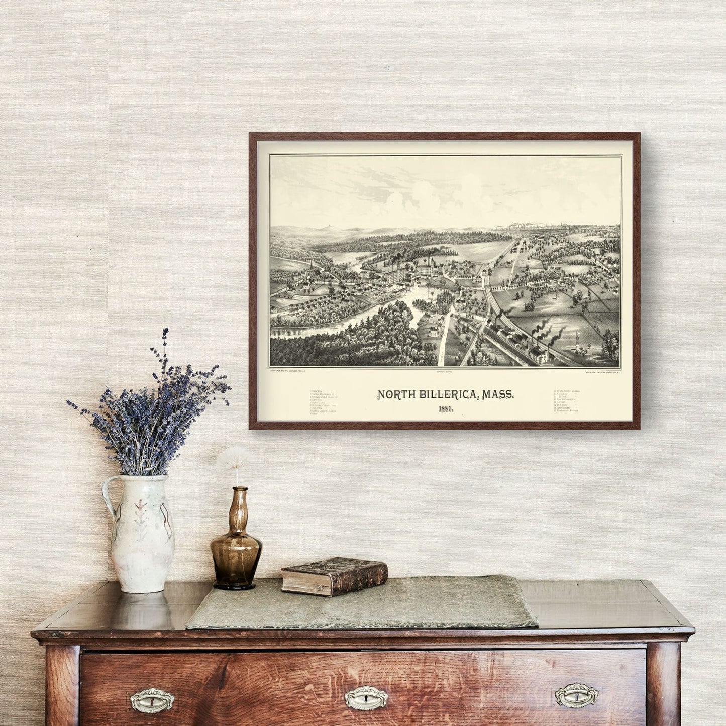 Vintage Map of North Billerica, Massachusetts, 1887