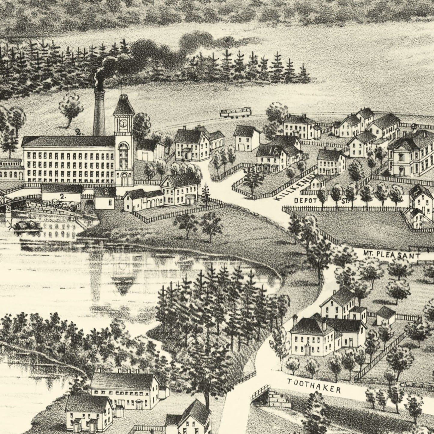 Vintage Map of North Billerica, Massachusetts, 1887