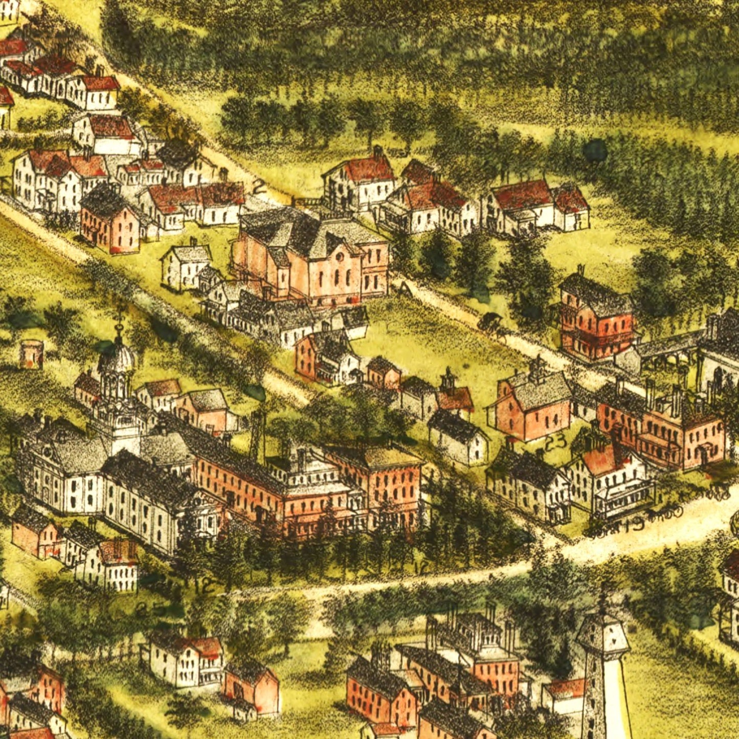 Vintage Map of Norton, Massachusetts, 1891