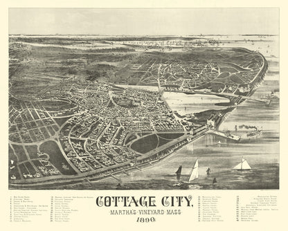 Vintage Map of Cottage City, Massachusetts 1890