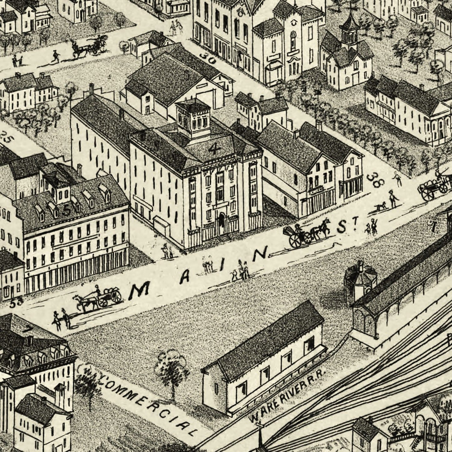 Vintage Map of Palmer, Massachusetts, 1879