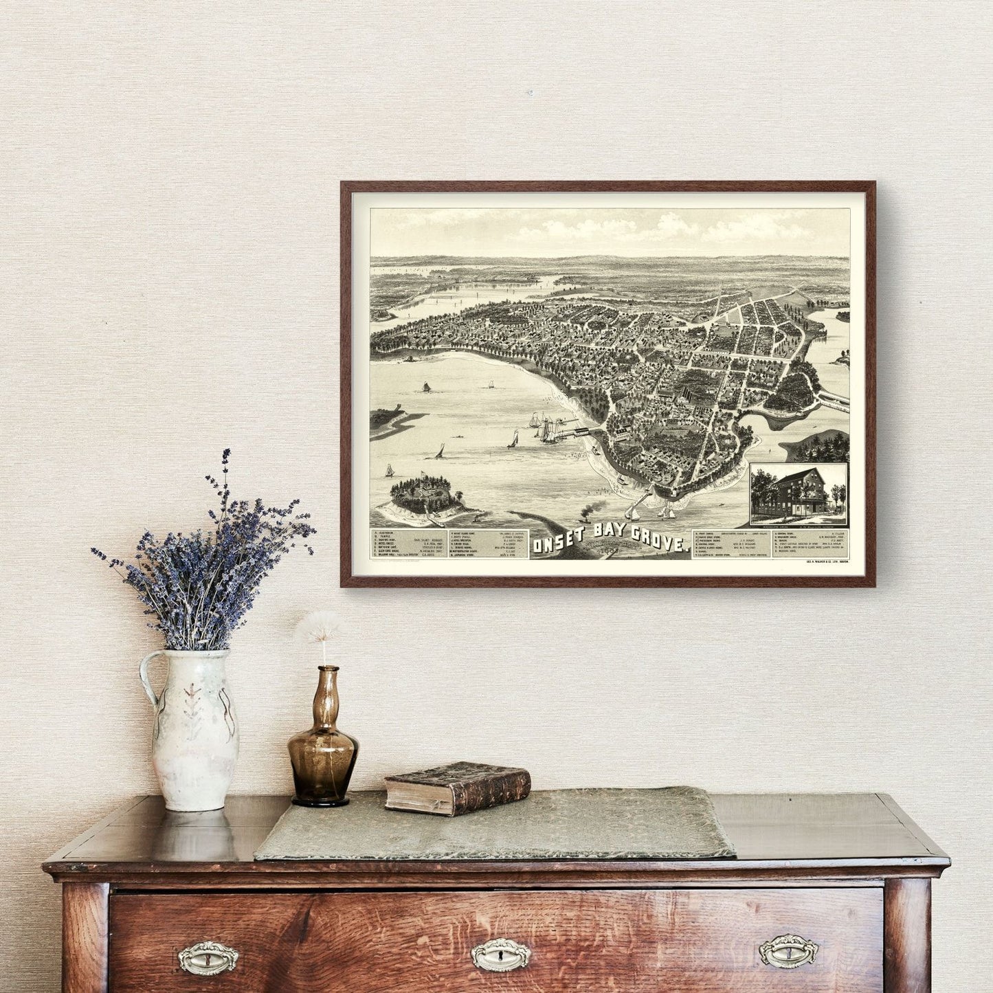 Vintage Map of Onset Bay Grove, Massachusetts, 1885