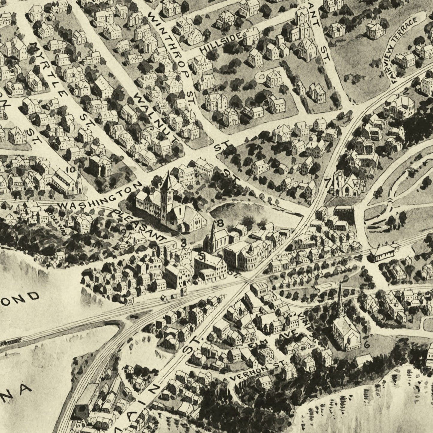 Vintage Map of Winchester, Massachusetts, 1898