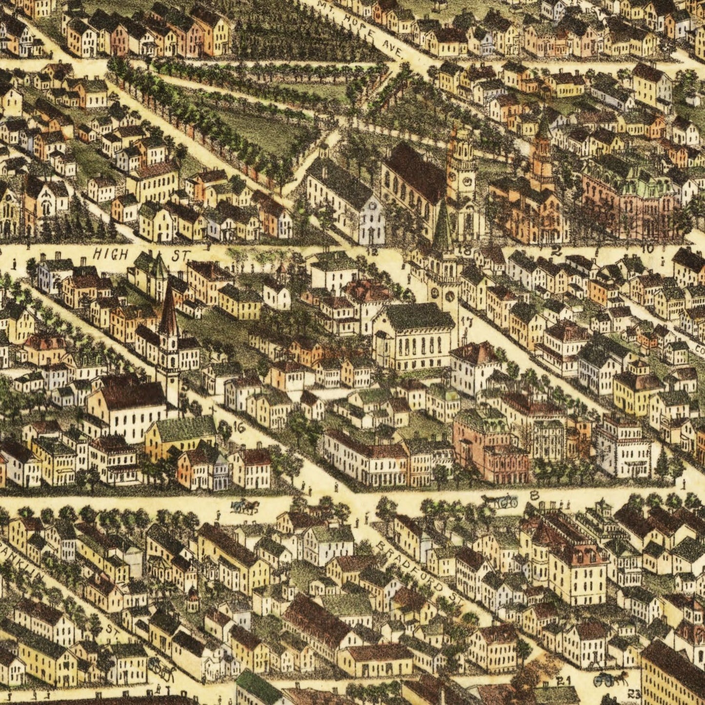 Vintage Map of Bristol, Rhode Island, 1891