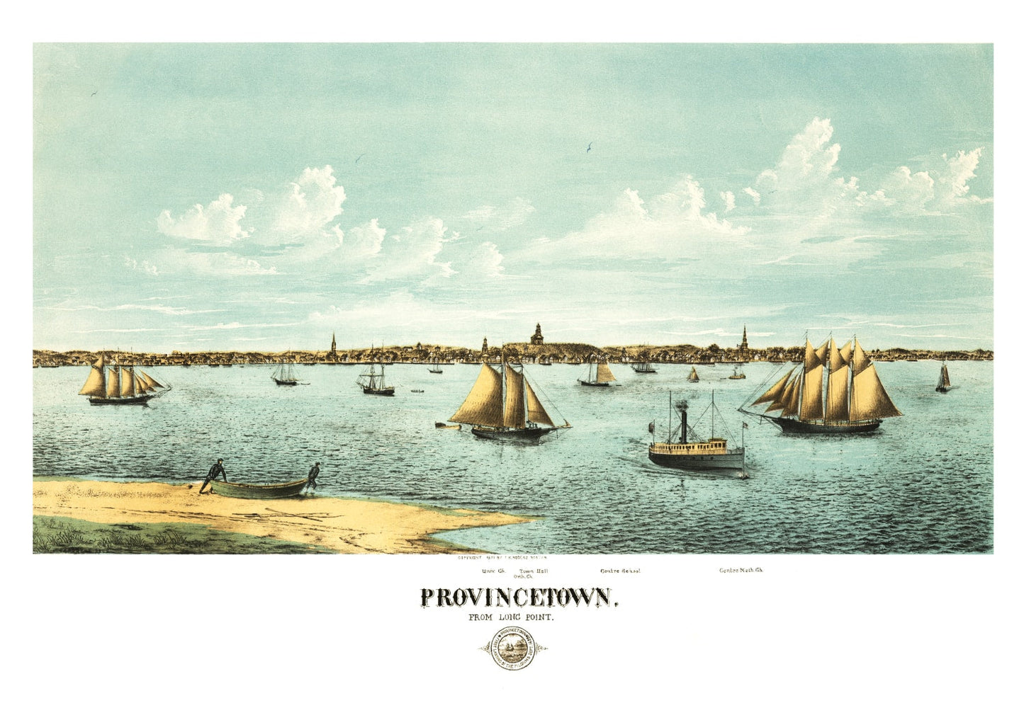 Vintage Map of Provincetown, Massachusetts, 1877
