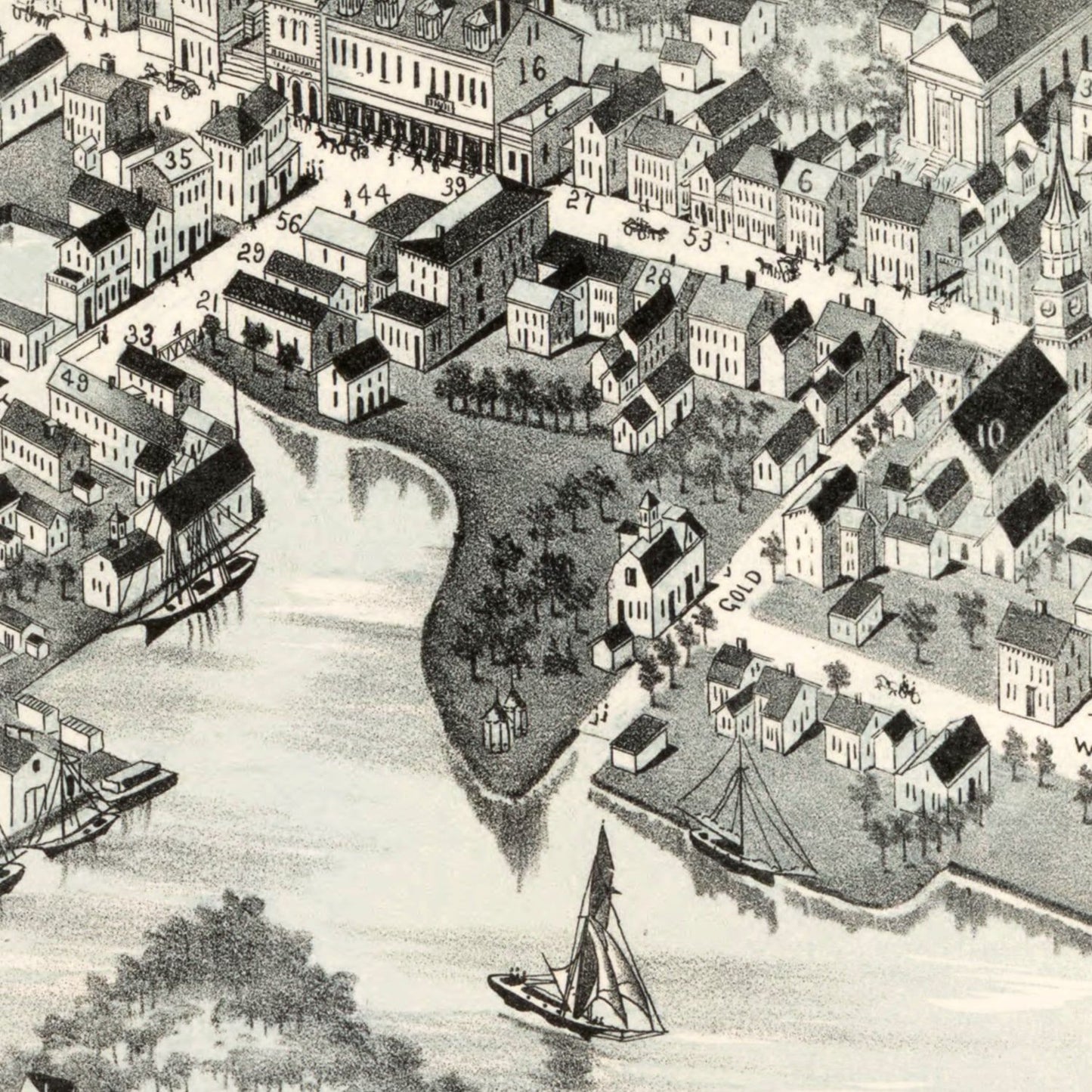 Vintage Map of Wickford, Rhode Island, 1888