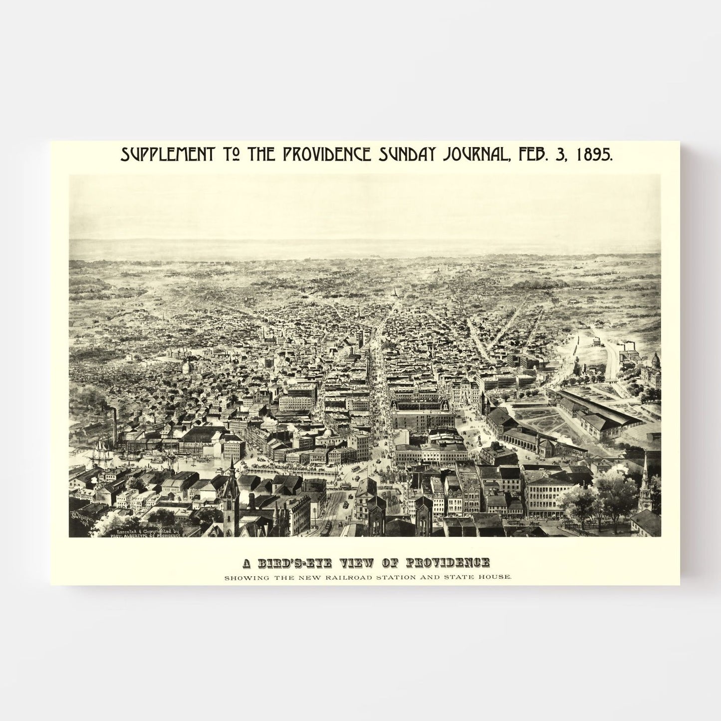 Vintage Map of Providence, Rhode Island, 1895