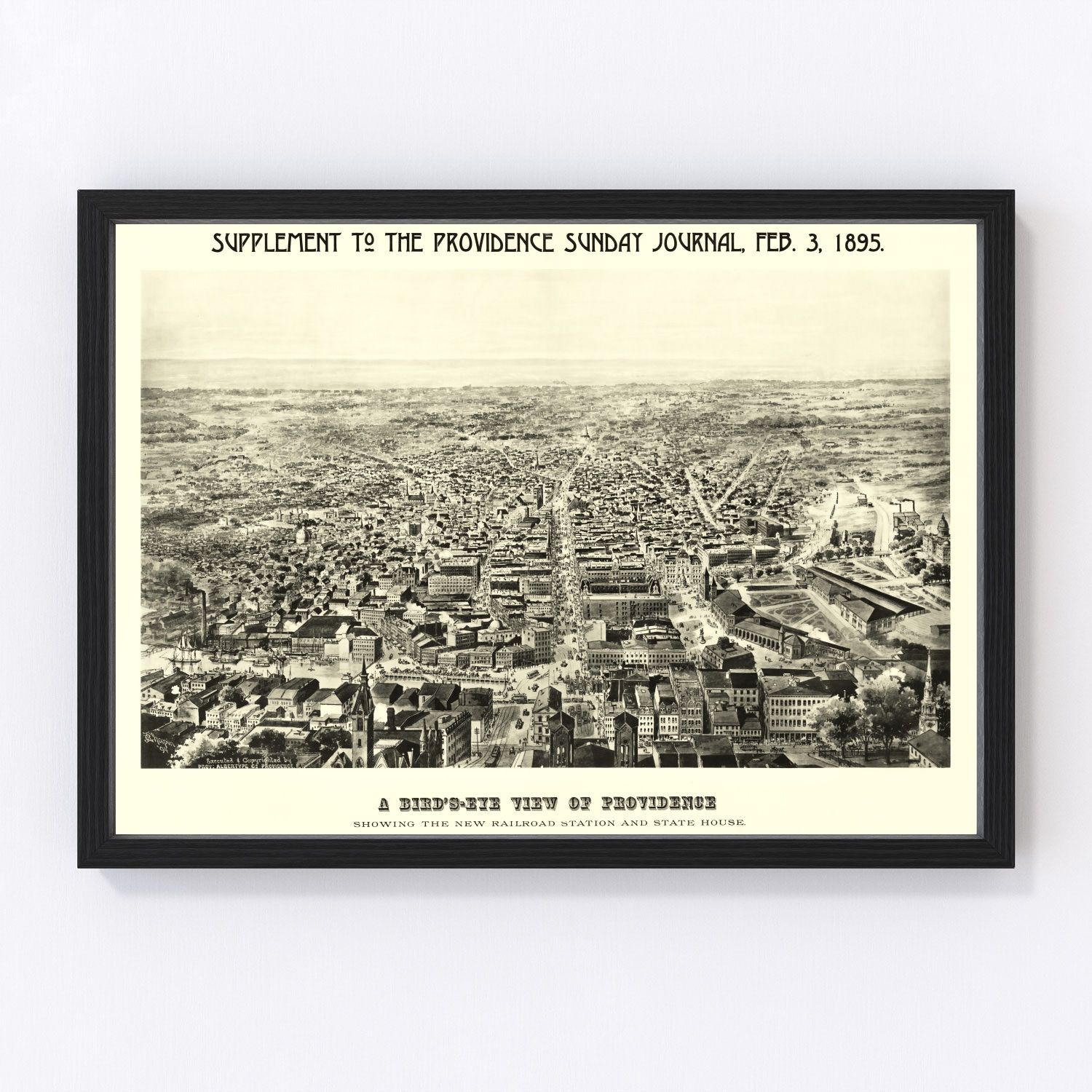 Vintage map of Providence, Rhode Island, 1895
